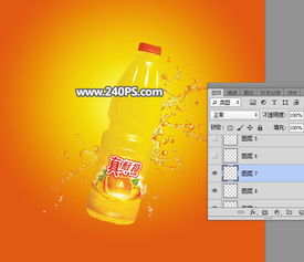 橙子類飲料宣傳廣告Photoshop設計教程與數據處理服務